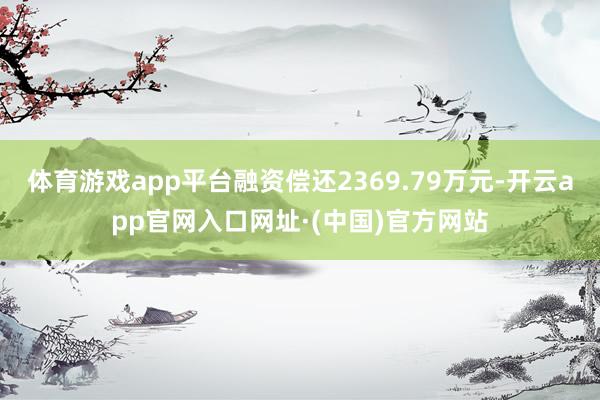 体育游戏app平台融资偿还2369.79万元-开云app官网入口网址·(中国)官方网站