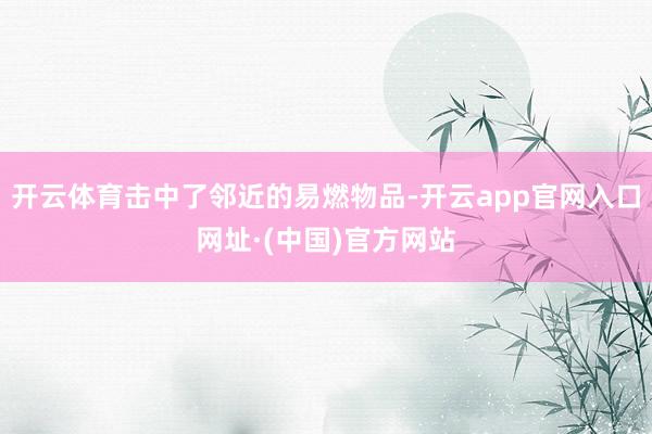 开云体育击中了邻近的易燃物品-开云app官网入口网址·(中国)官方网站